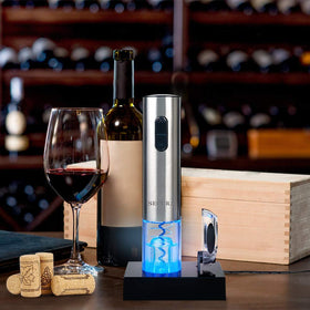 Secura opener fits neatly on counter for compact storage.