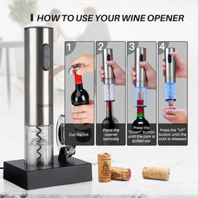 Secura wine opener stainless steel housing with sleek finish.