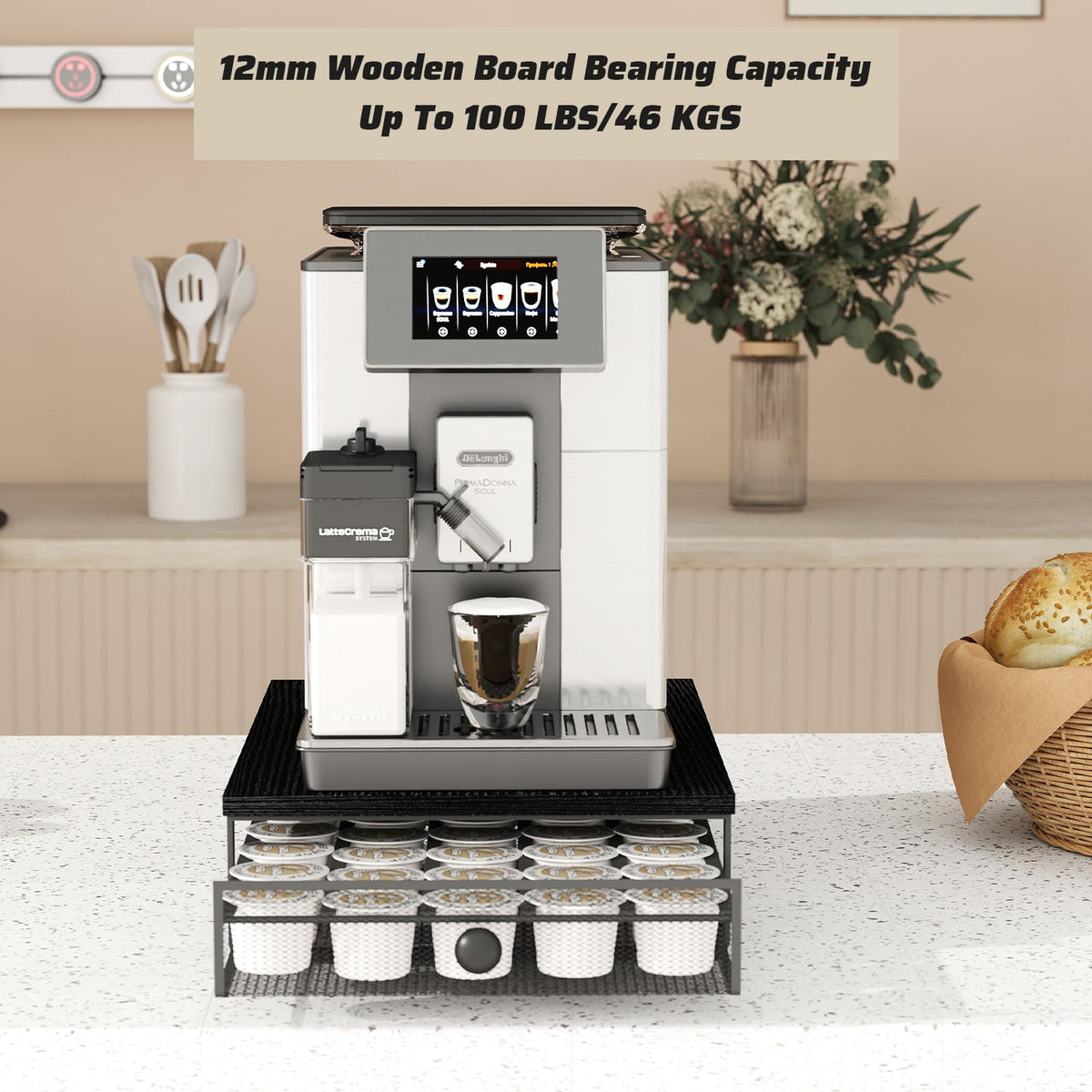 Sedegn pod holder sliding drawer mechanism highlights smooth glide and safe stop.