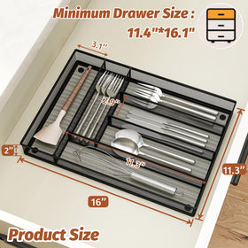 Sedegn drawer tray helps declutter flatware and utensils for a cleaner kitchen workspace.