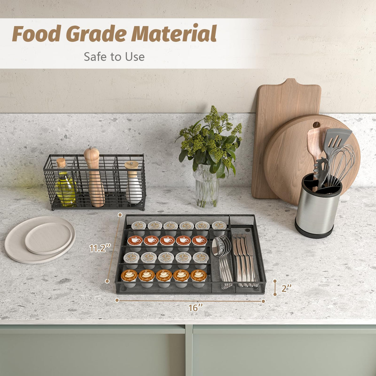 Sedegn metal mesh tray resists grime and cleans with mild soap.