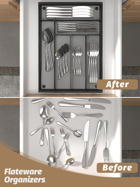 Sedegn silverware tray with non-slip foam feet stays put during use.