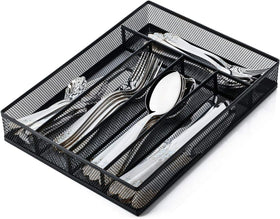 Sedegn silverware organizer in-drawer with five compartments for neat utensil separation.