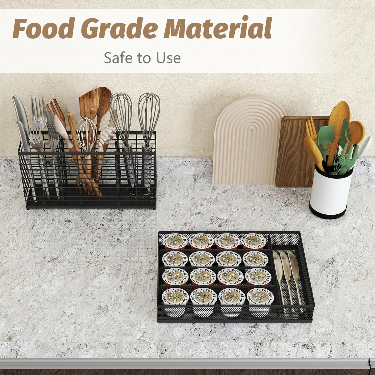 Sedegn organizer features non-slip feet to prevent sliding during use.