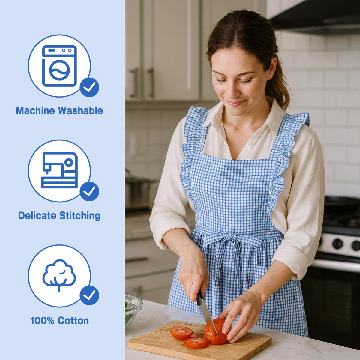 SeedBySea Vintage apron dress-style silhouette for daily elegance in the kitchen