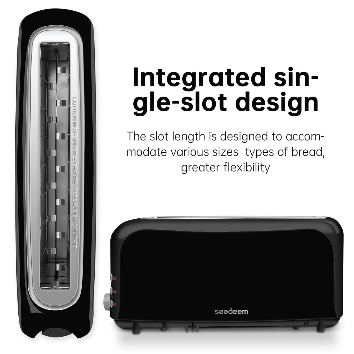 SEEDEEM toaster with 6 browning levels for customized toast