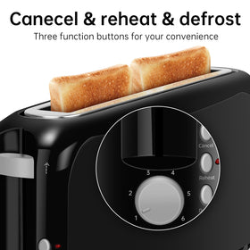 SEEDEEM black slim toaster on a clean kitchen counter