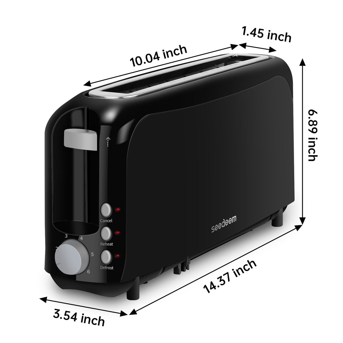 SEEDEEM removable crumb tray for quick cleaning after use