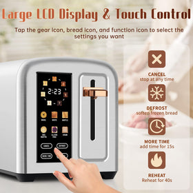 SEEDEEM toaster touch screen interface shows intuitive controls for quick toasting.