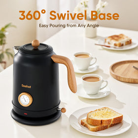 Seehot kettle with spout filter for smooth, clean pours.