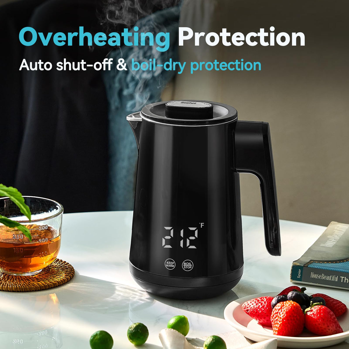 Seehot kettle suited for tea and coffee rituals at home, office, or dorm.