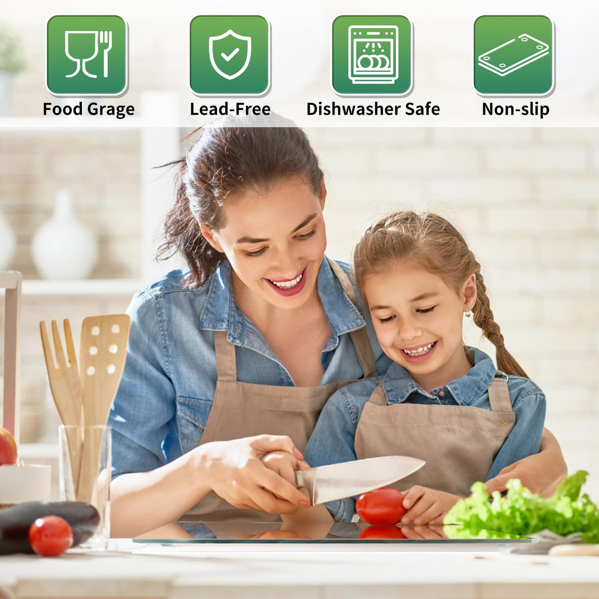 Seelenruhe tempered glass cutting board 12x8: compact and clear for small prep tasks