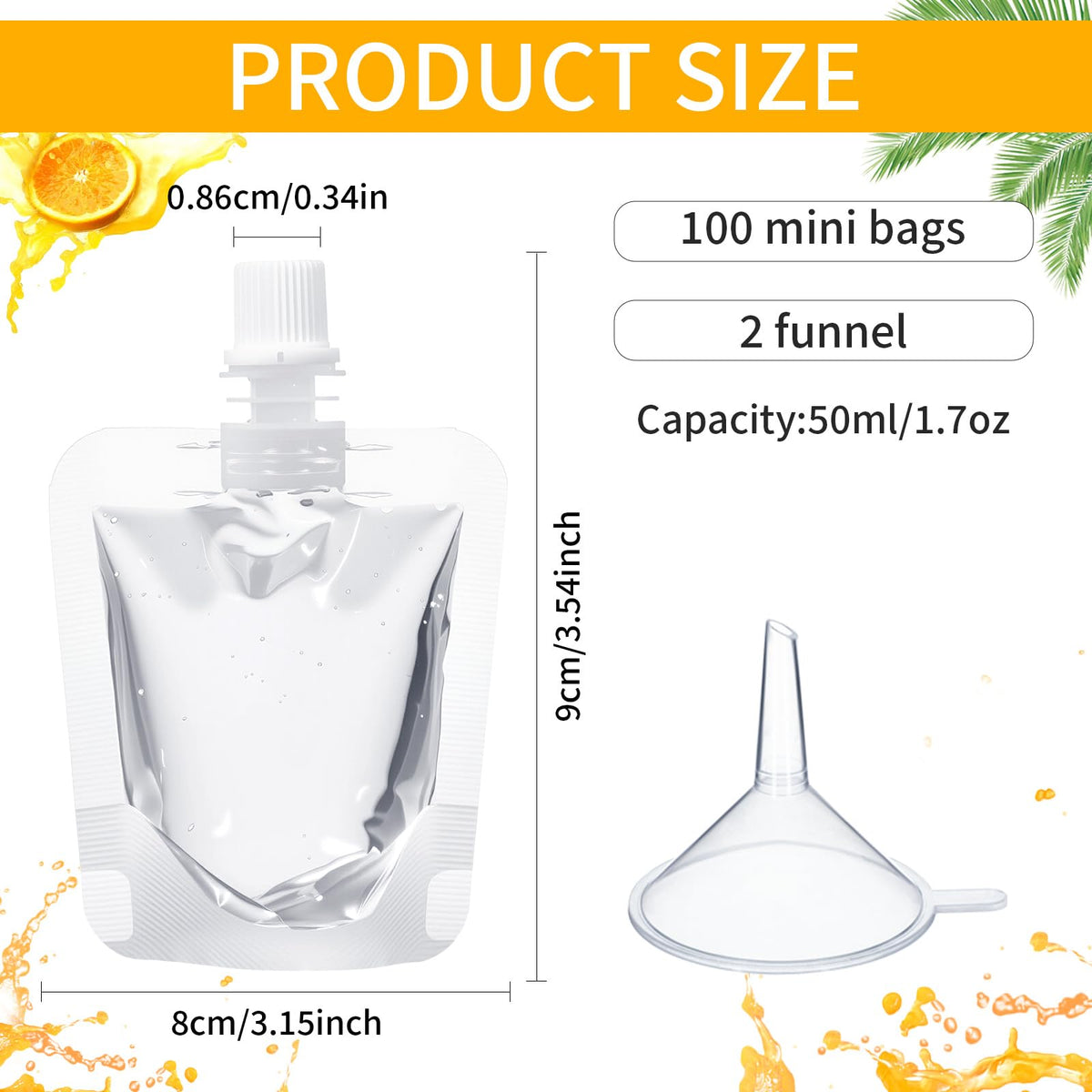 Seeloowy leak-proof pouches with funnel simplify filling liquids on the go