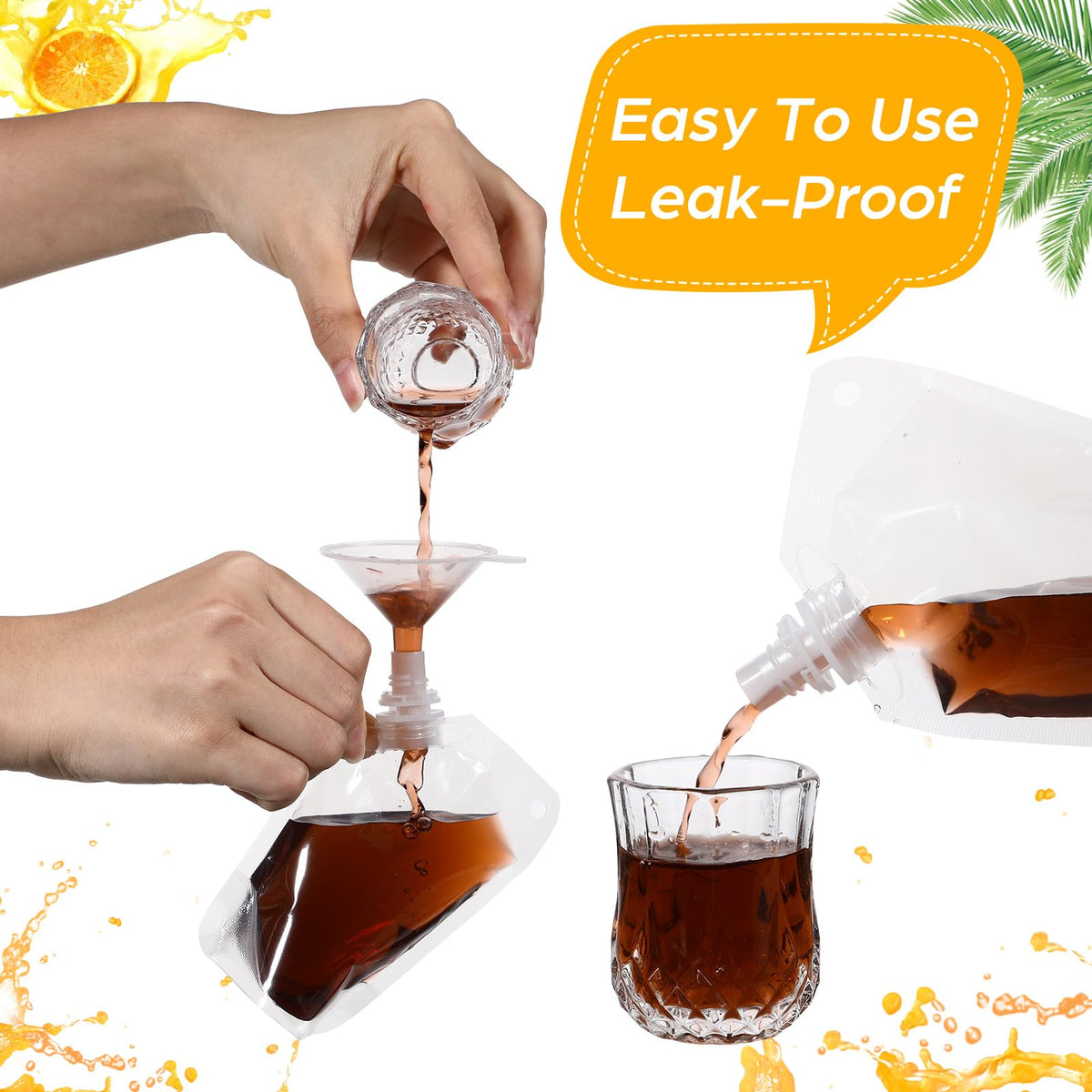 Seeloowy leakproof beverage pouches prevent spills during travel.