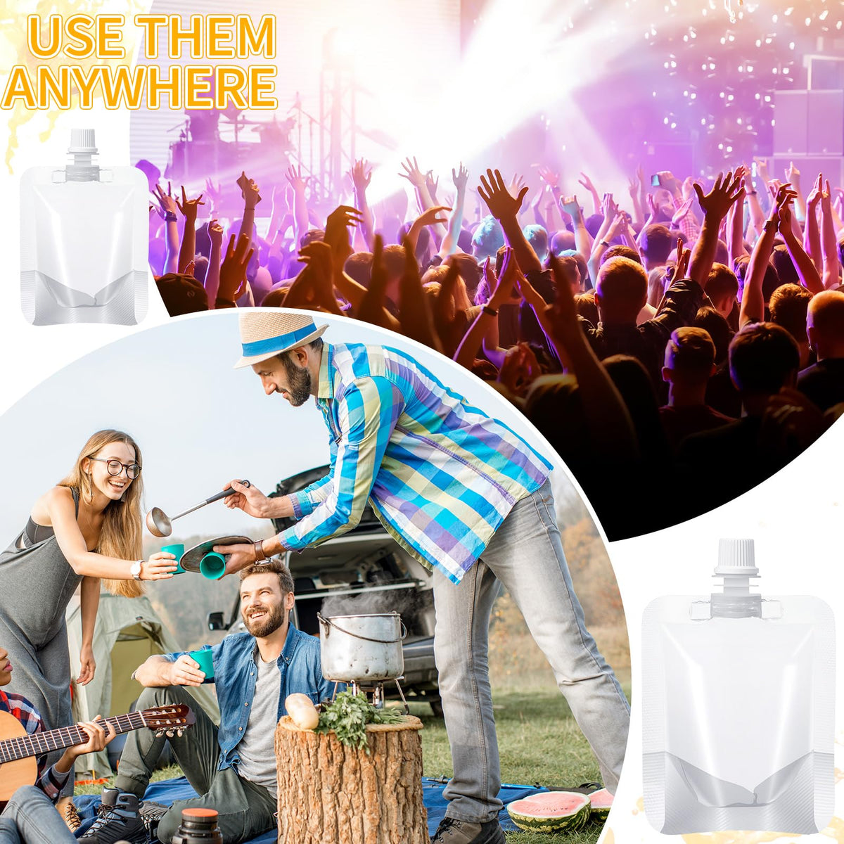 Seeloowy portable stand-up pouches fit bags for quick access