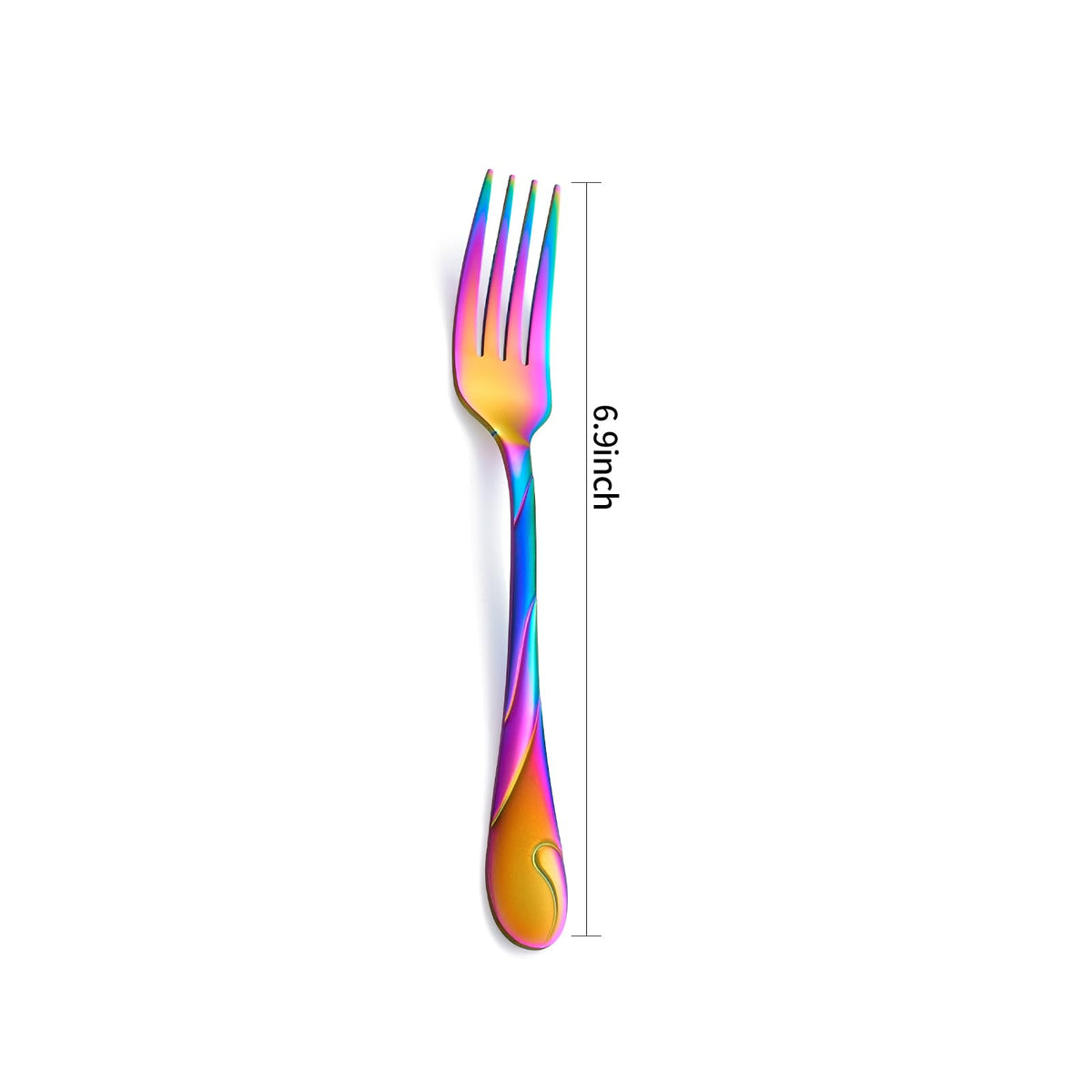 Seeshine iridescent flatware close-up showing shimmering finish for elegant meals.