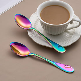 Seeshine 18/0 stainless rainbow spoon suited for daily meals and gatherings.