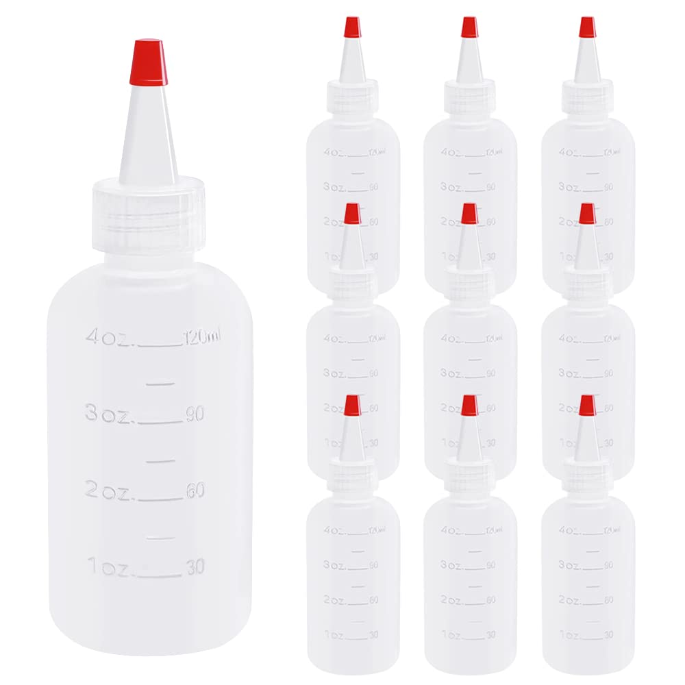 Seewavom 10-pack 4 oz bottles with red caps for organized condiment storage.