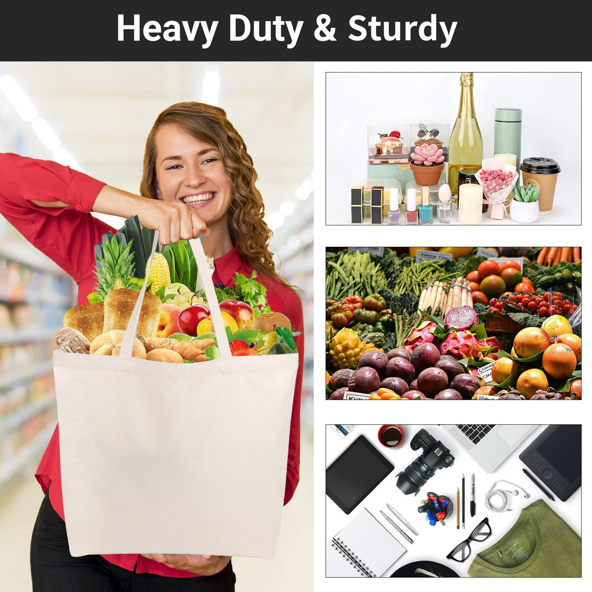Segarty large-capacity tote with bottom gusset for more items