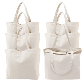 Segarty zippered canvas tote six-pack with secure closure for daily errands