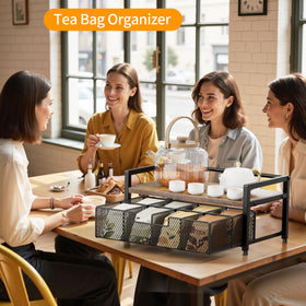 Segtenant tea bag organizer on countertop display in a compact kitchen