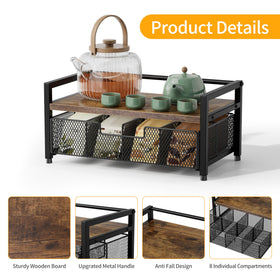Segtenant tea bag organizer drawer open for easy access to tea bags