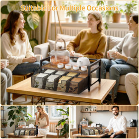 Segtenant tea bag organizer eight compartments keeping tea sorted by type
