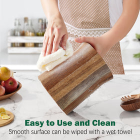 Segtenant smooth acacia surface easy to wipe clean after cooking