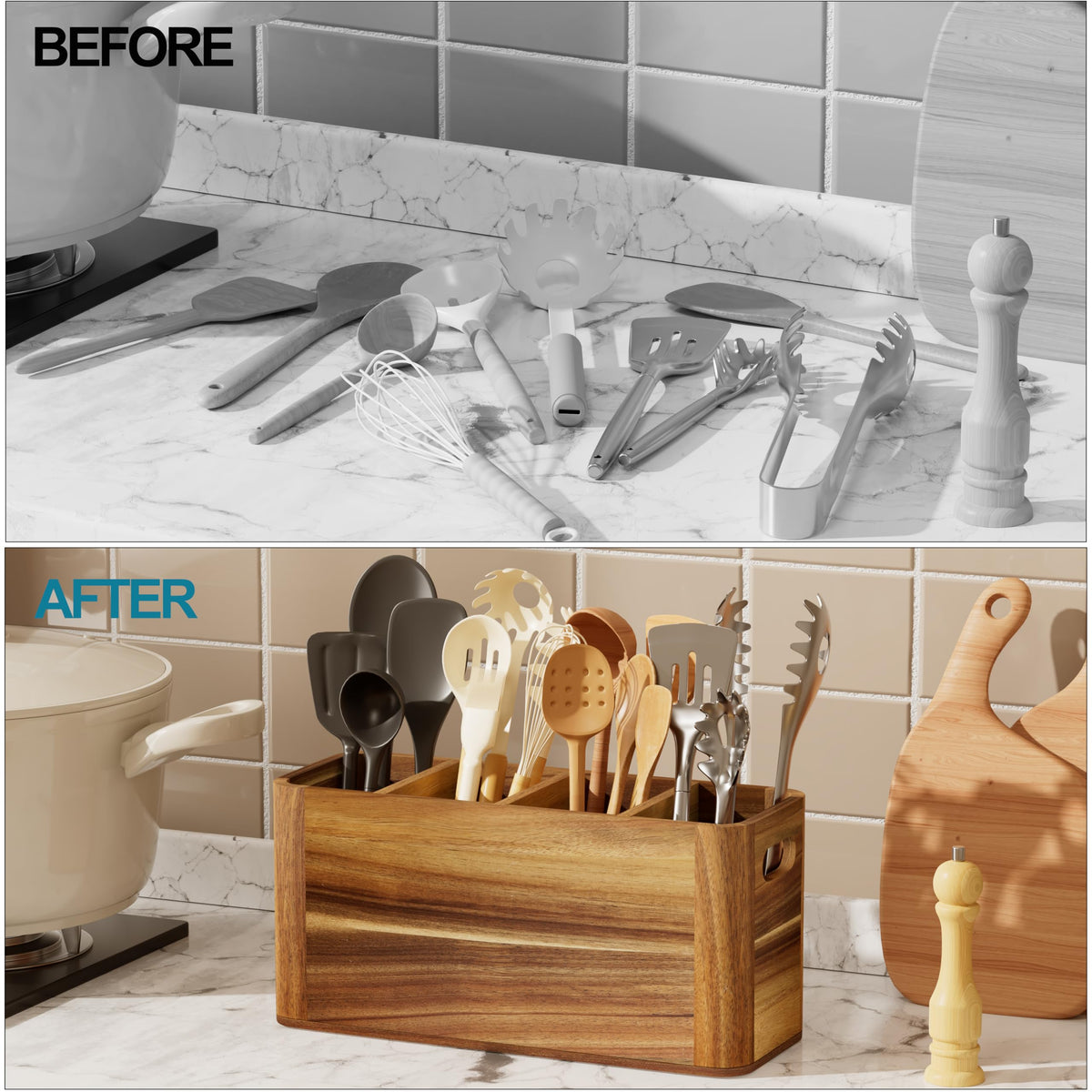 Segtenant gift-ready utensil holder ideal for home chefs and guests.
