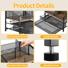 Segtenant wood and metal stand highlights sturdy construction and stability.
