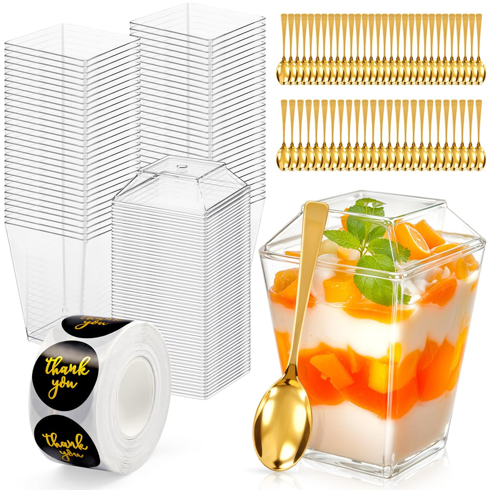 SEIION 165-pcs 5oz clear dessert cups ready for elegant parfait presentations