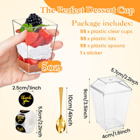 SEIION lids for 5oz clear dessert cups sealing freshness during transport