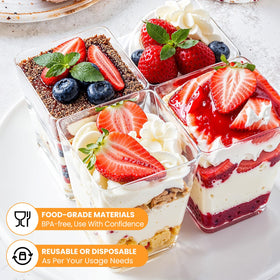 SEIION included spoons with durable dessert cups for easy serving