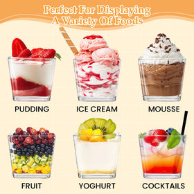 SEIION stackable dessert cups save space for storage and prep.