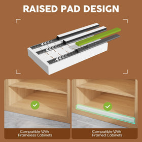 Seinloes adhesive raising pads enabling snag-free, tool-free setup