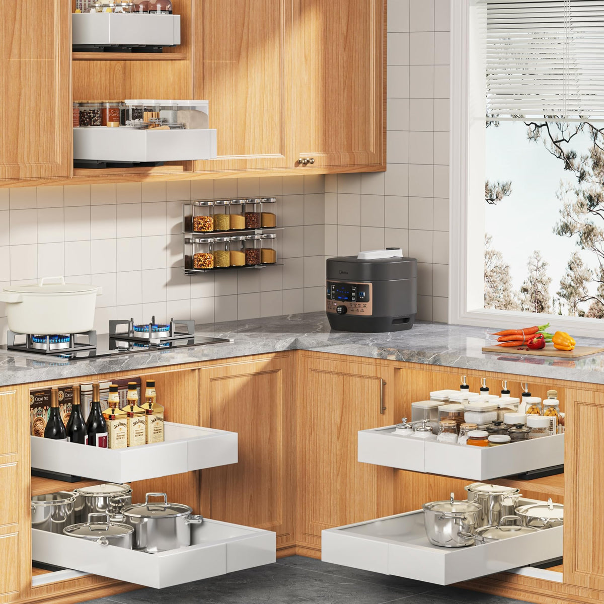 Seinloes adjustable width from 9 to 14.1 inches fits varying cabinets
