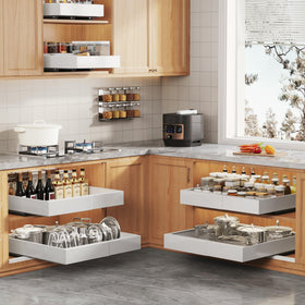 Four divider racks by Seinloes keep pots, pans, and spices neatly separated