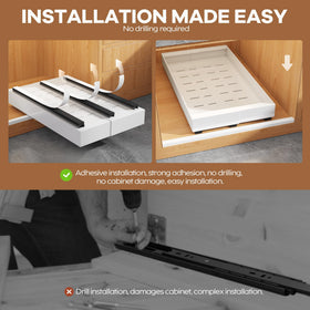 Seinloes easy-access pull-out shelves maximize space and reduce bending