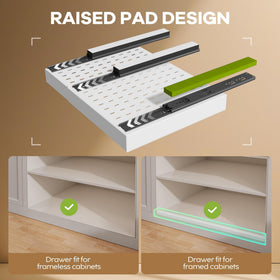 Expandable width from 12.1 to 20.4 inches fits varied cabinets