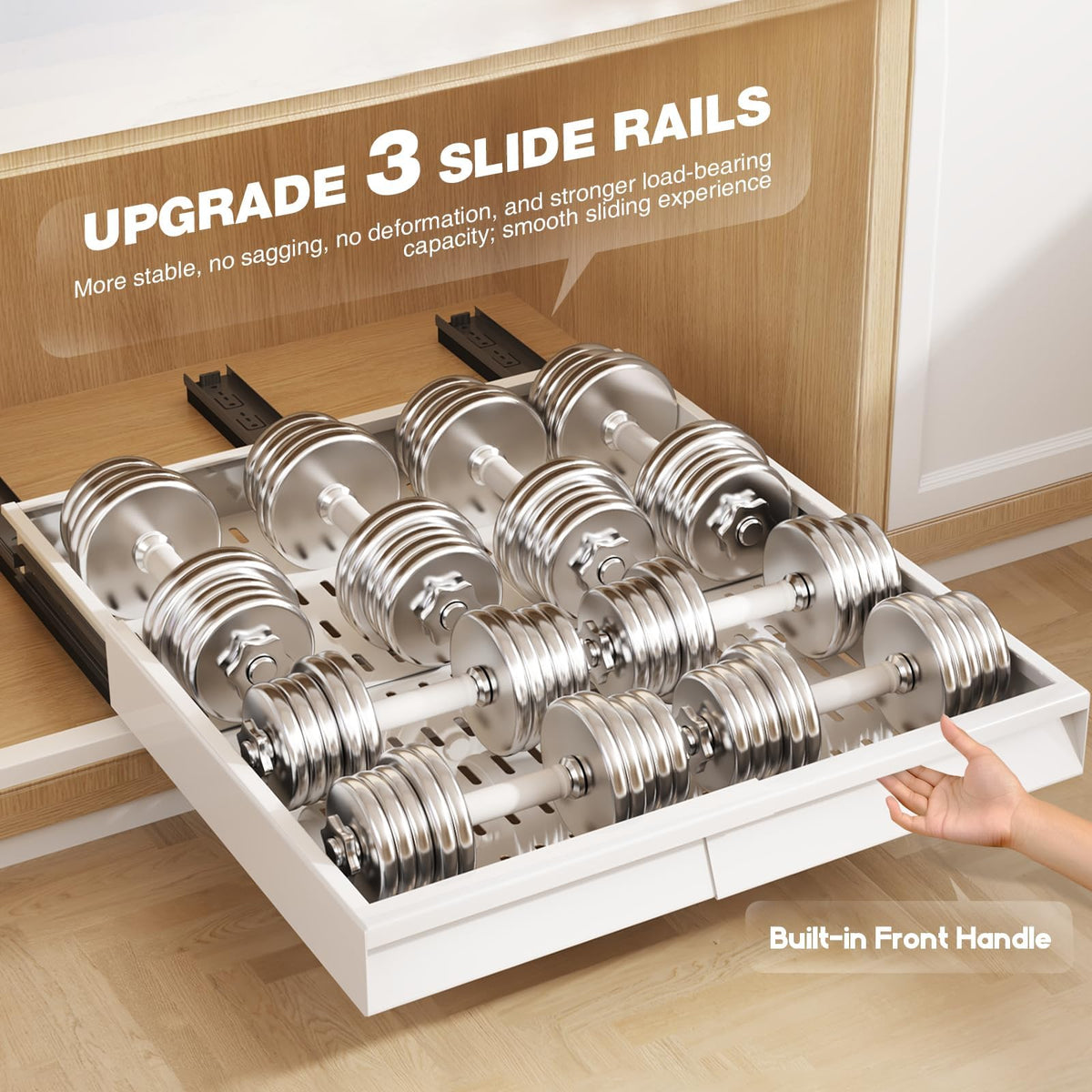 Seinloes framed cabinet compatibility with raising pads ensures smooth operation