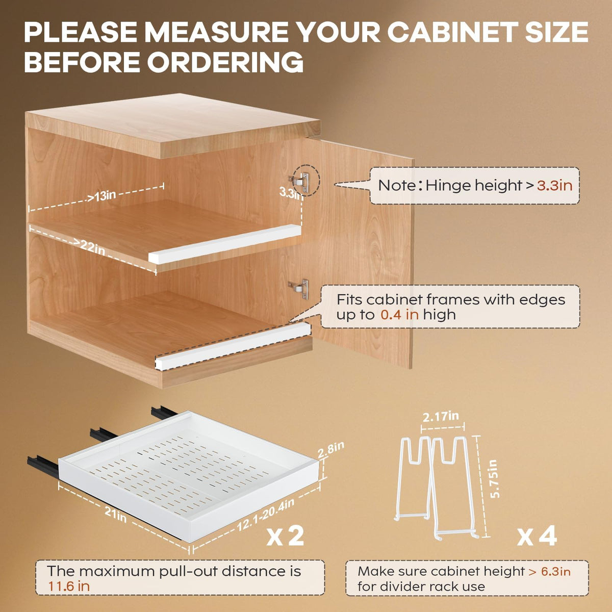 Removable divider racks keep plates pans and lids organized
