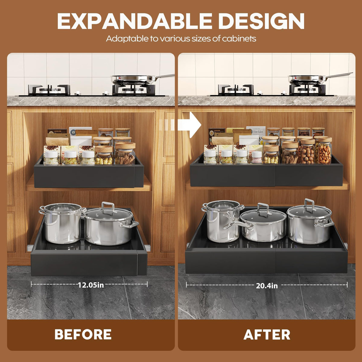 Seinloes sturdy metal construction with three rails supports heavy cookware and cups.