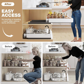 Seinloes three-rail design adds stability for heavier items