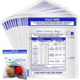 Sel Natural 50-pack microwave steam bags for quick meal prep.