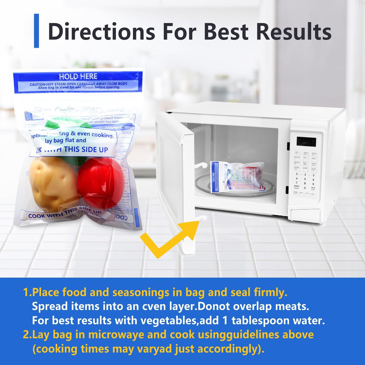 Sel Natural reusable steam bags with indicators guide precise cooking times.