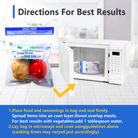 Sel Natural reusable steam bags with indicators guide precise cooking times.