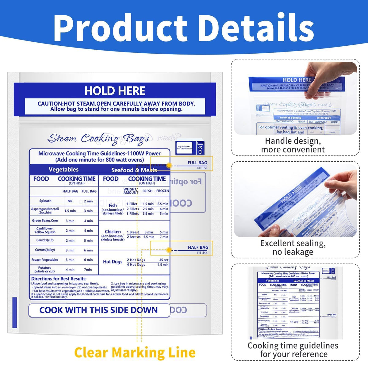 Sel Natural steam bags use safe, durable materials that resist leaks
