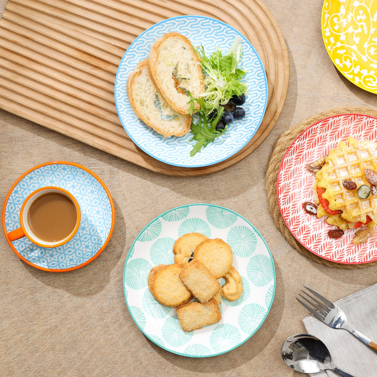 Selamica 6 inch dessert plates ideal for desserts, salads, or snacks