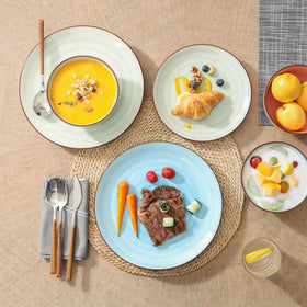 Selamica 8-inch dessert plates, perfect for desserts and salads.