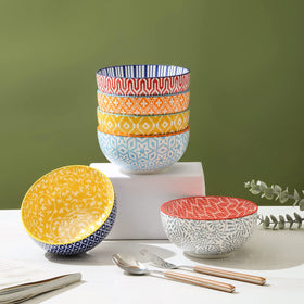 Selamica ceramic bowls with outside patterns brightening table settings
